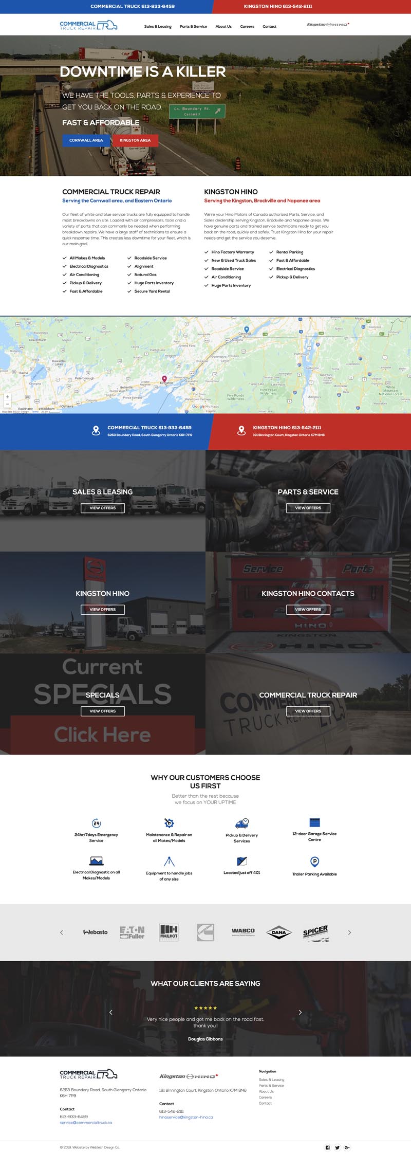 Cornwall and Kingston web design services for Commercial Truck business